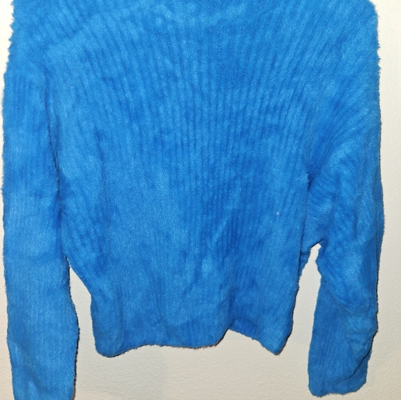 Zara Womans Blue Button Up Cropped Cardigan Size M - Picture 7 of 11